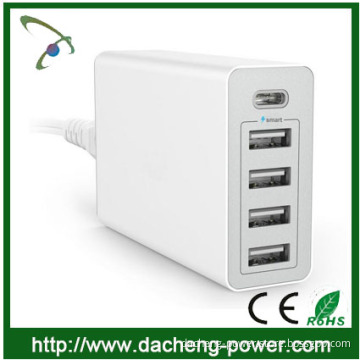 5 port usb charger usb type c charger 5V 8A with smart IC